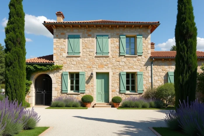 Maison de campagne en pierre typique utilisée comme résidence secondaire en France